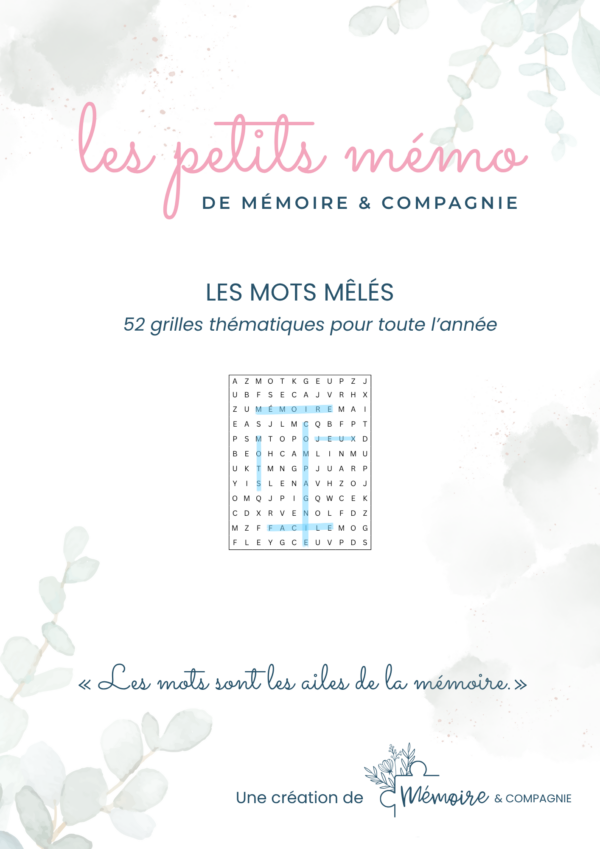 Les Petits Mémo - Les mots mêlés : 52 grilles thématiques pour toute l'année